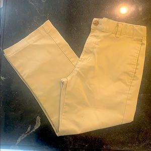 Crisp khakis, barely worn.